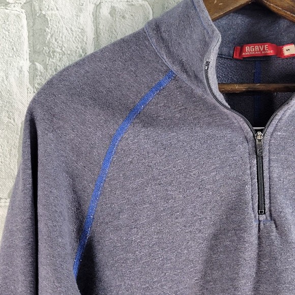 Jake Agave Chillawack Gray 1/4 Zip Mock Neck Pullover Cotton Standard Fit Small - Picture 3 of 10